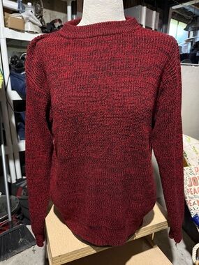 Women's Marled Wine Crewneck Sweater